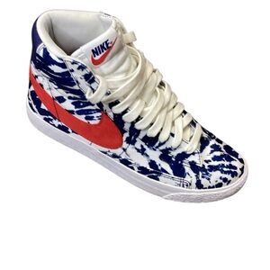 Nike Blue and Red High-Top Sneakers
